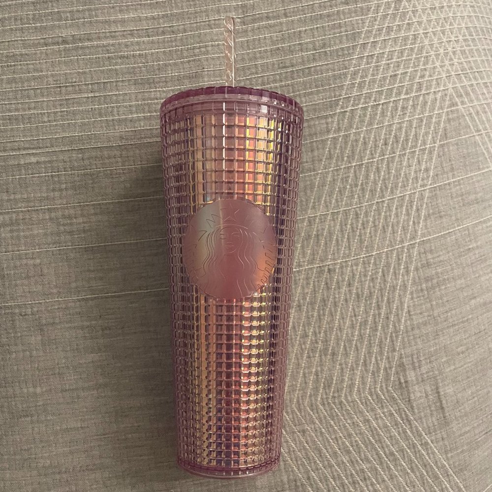 💗New💗Starbucks Pink Grid Tumbler